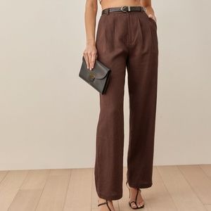 Reformation 100% Linen Pants - Brown/Cafe - SIZE 4